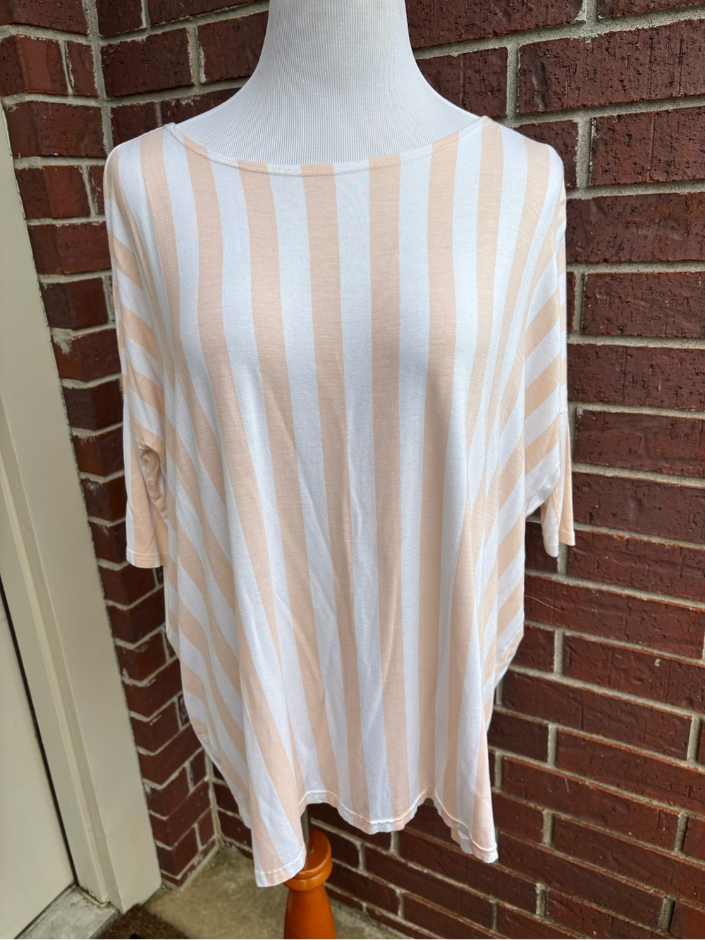 Piko 1988 Cream & White Striped Dolman Tunic